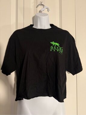 GECKO Hawaii Black Short Sleeve Tee with Neon Green Logo